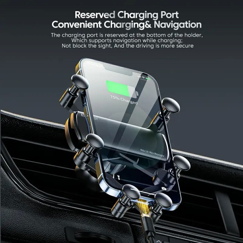 EssagerUniversal 6 Points Solid Fold Car Phone Holder Gravity Car Holder For Phone In Car Air Vent Clip Mount Smartphone Holder - Slobuy