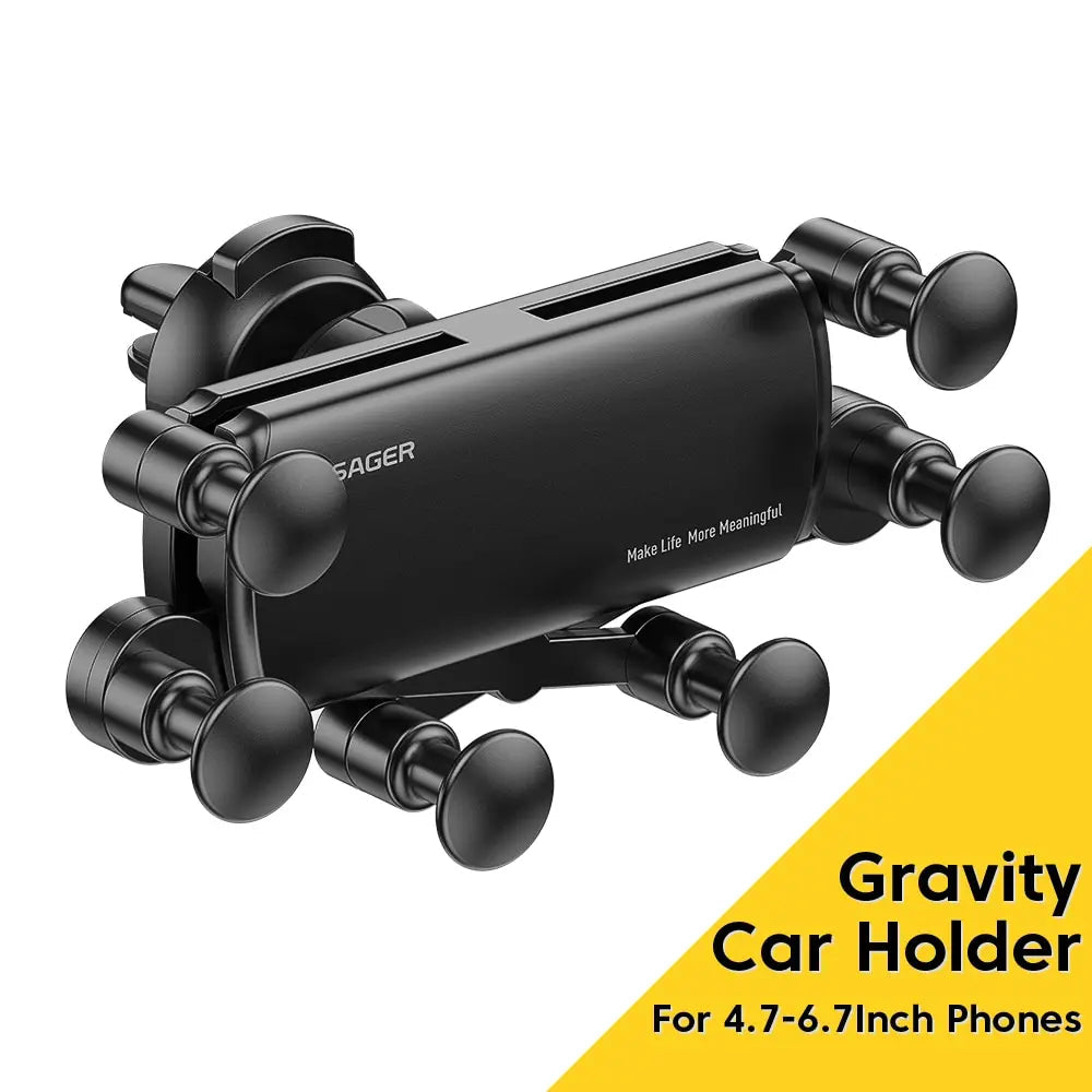 EssagerUniversal 6 Points Solid Fold Car Phone Holder Gravity Car Holder For Phone In Car Air Vent Clip Mount Smartphone Holder - Slobuy