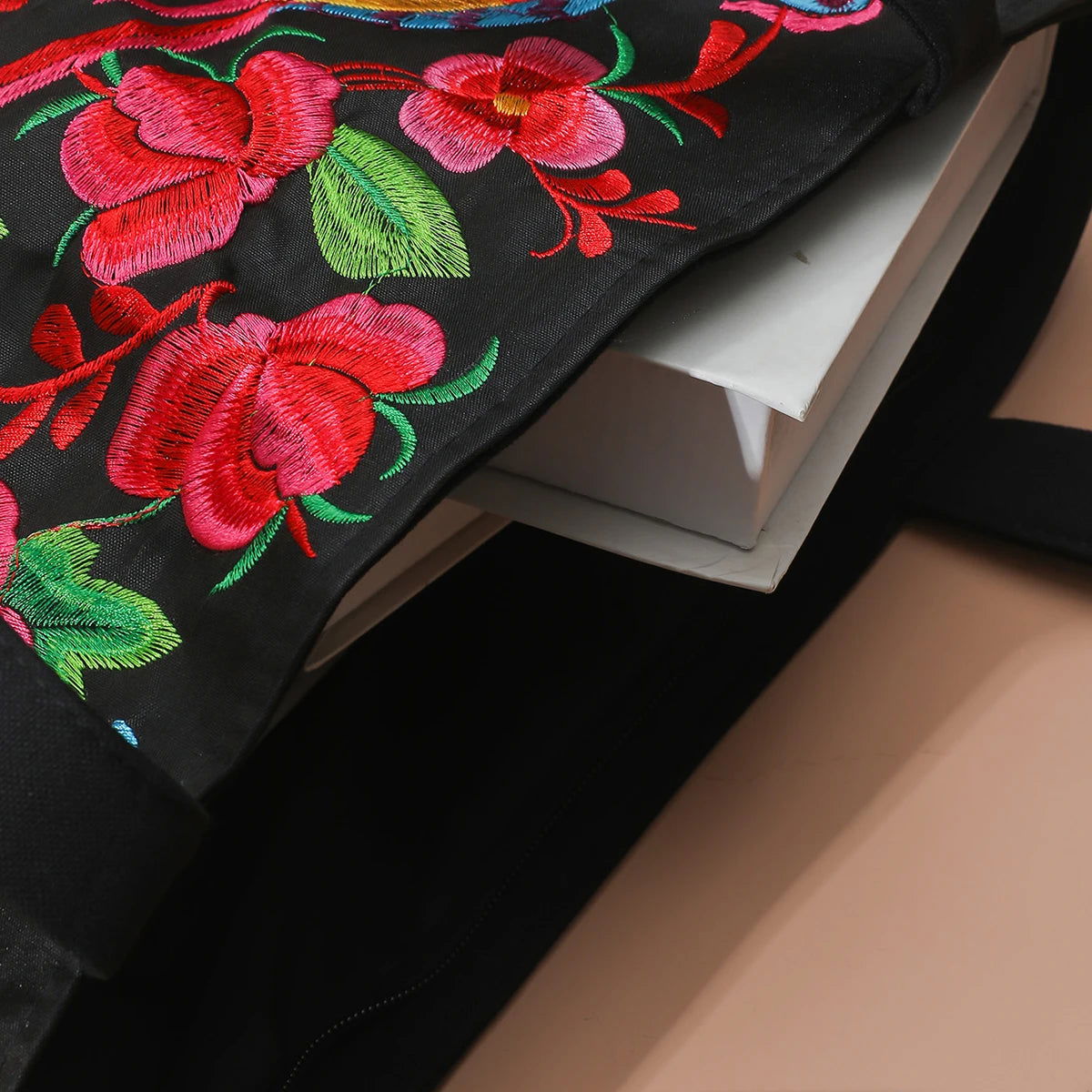 Ethnic Phoenix Embroidered Women's Shoulder Bag Receptor Embroidered Canvas Casual Bag - Slobuy