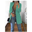 European and American Fashion Casual Suit Polo Neck Slim Fit Cardigan Temperament Women's  Coat Spring and Autumn 2024 - Slobuy