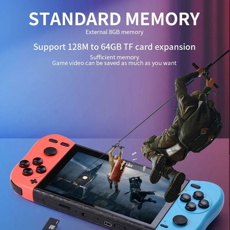 Experience Classic Retro Gaming Anywhere X50 MAX Portable Gaming Console 5.1" HD Screen 30000+ Games Birthday Gift For Children - Slobuy