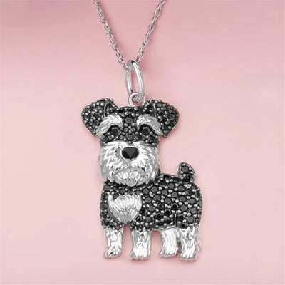 Exquisite and Cute Schnauzer Dog Pendant Necklace for Women Elegant Pet Puppy Jewelry Animal Accessories Dog Lovers Gift - Slobuy