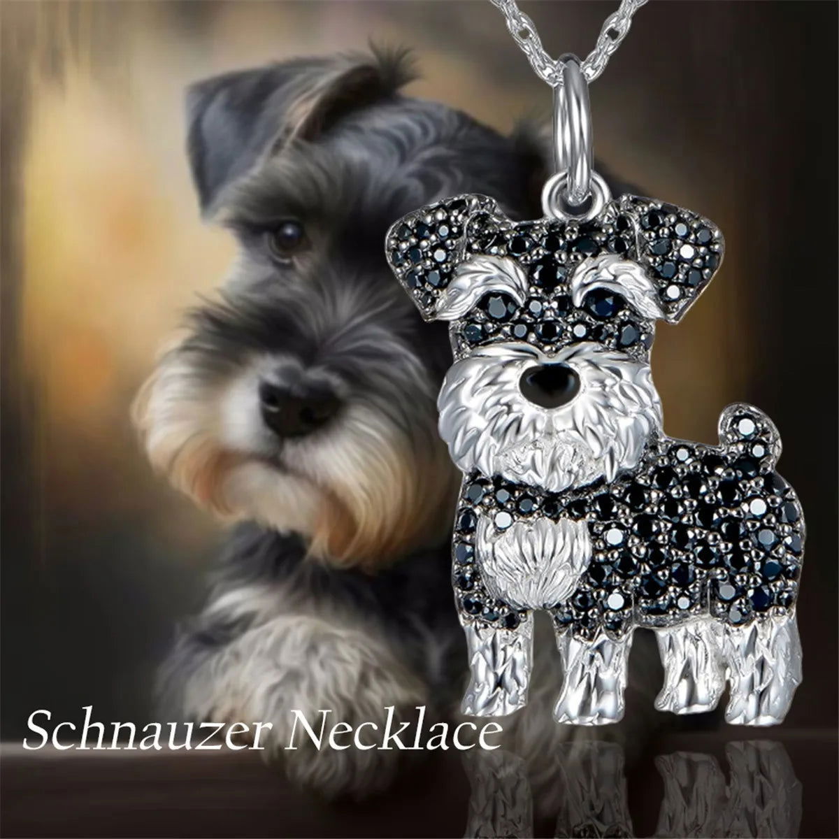Exquisite and Cute Schnauzer Dog Pendant Necklace for Women Elegant Pet Puppy Jewelry Animal Accessories Dog Lovers Gift - Slobuy