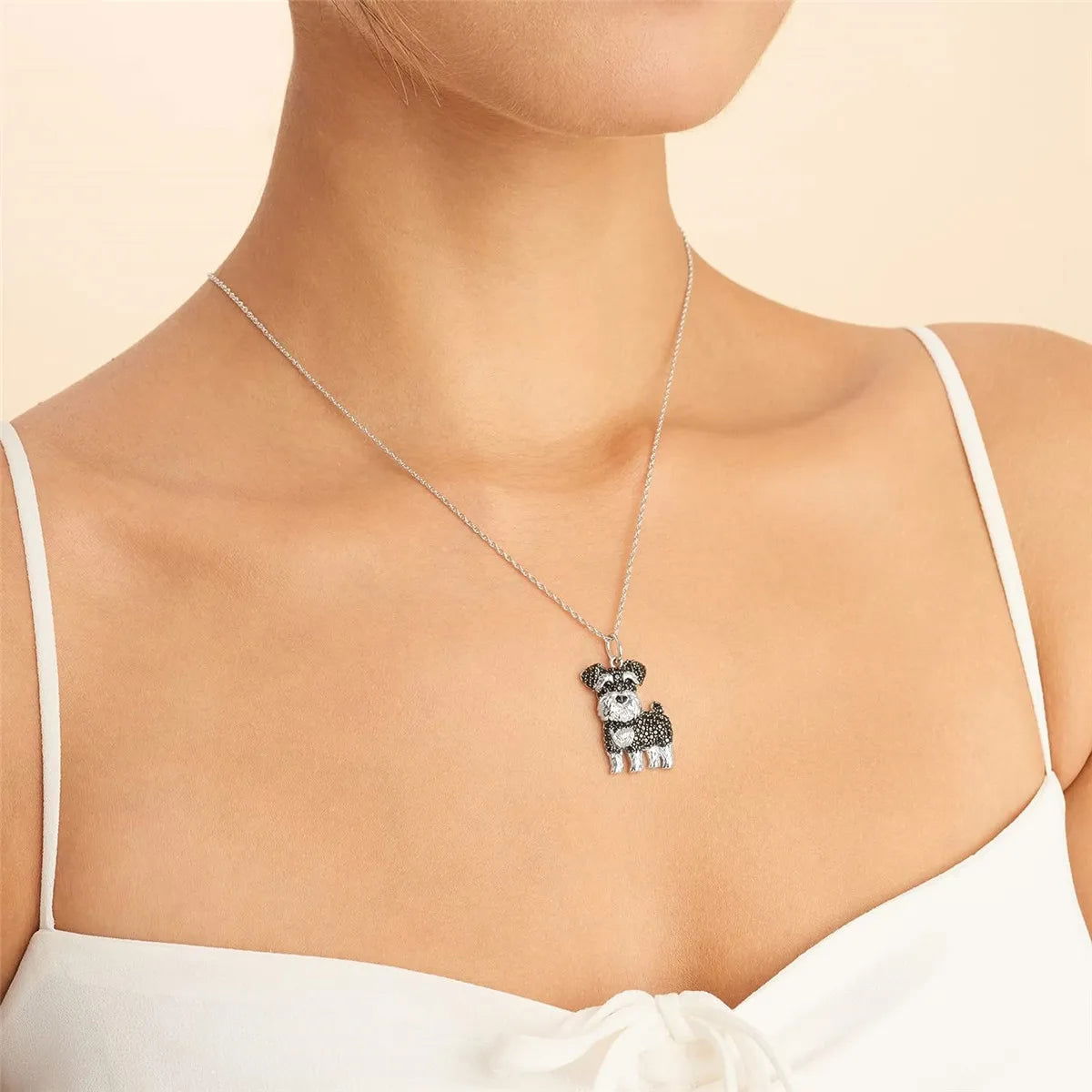 Exquisite and Cute Schnauzer Dog Pendant Necklace for Women Elegant Pet Puppy Jewelry Animal Accessories Dog Lovers Gift - Slobuy