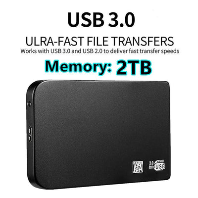 External Hard Drive Memory Storage Disk Mobile Drives Type-C Wear-resistant Portable Harddisk Boxs Computer Laptop - Slobuy