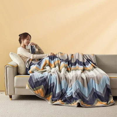 Extra Soft Flannel Blanket Thickened Nap Air Conditioning Blanket - Slobuy