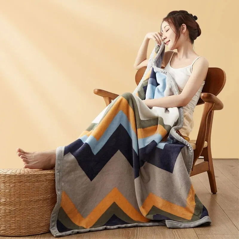Extra Soft Flannel Blanket Thickened Nap Air Conditioning Blanket - Slobuy