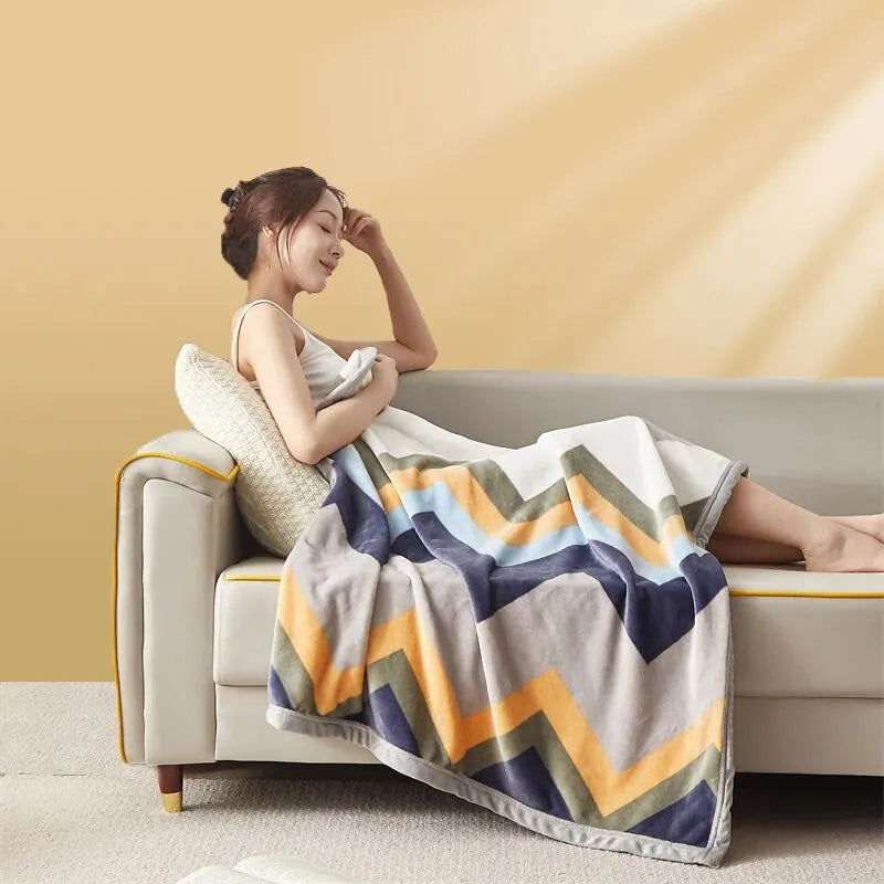 Extra Soft Flannel Blanket Thickened Nap Air Conditioning Blanket - Slobuy