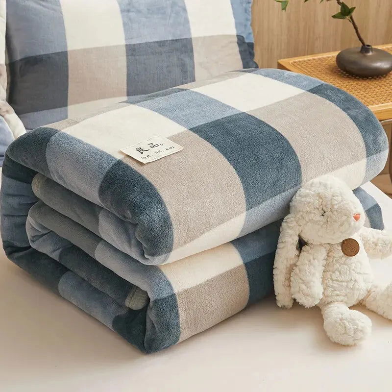 Extra Soft Flannel Blanket Thickened Nap Air Conditioning Blanket - Slobuy