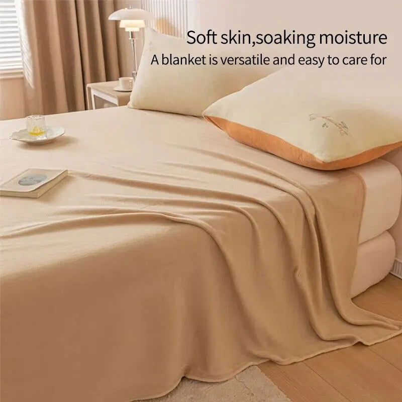 Extra Soft Flannel Blanket Thickened Nap Air Conditioning Blanket - Slobuy