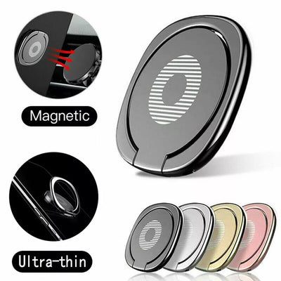 Extremely Thin Luxury Metal Universal Telephone Magnetic Car Mobile Phone Socket Holder Bracket Stand Accessories Finger Ring - Slobuy