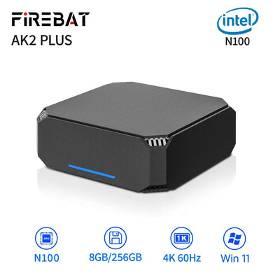 FIREBAT AK2 PLUS MiniPC Intel N100 Dual Band WiFi5 BT4.2 16GB 512GB Desktop Gaming Computer Mini PC Gamer - Slobuy