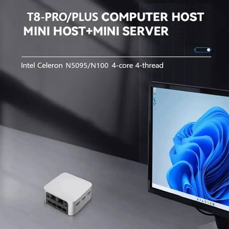 FIREBAT T8 Pro Plus Mini PC Intel Celeron N5095 N100 Desktop Gaming Computer 8GB 16GB 256GB 512GB DDR4 DDR5 WIFI5 BT4.2 - Slobuy