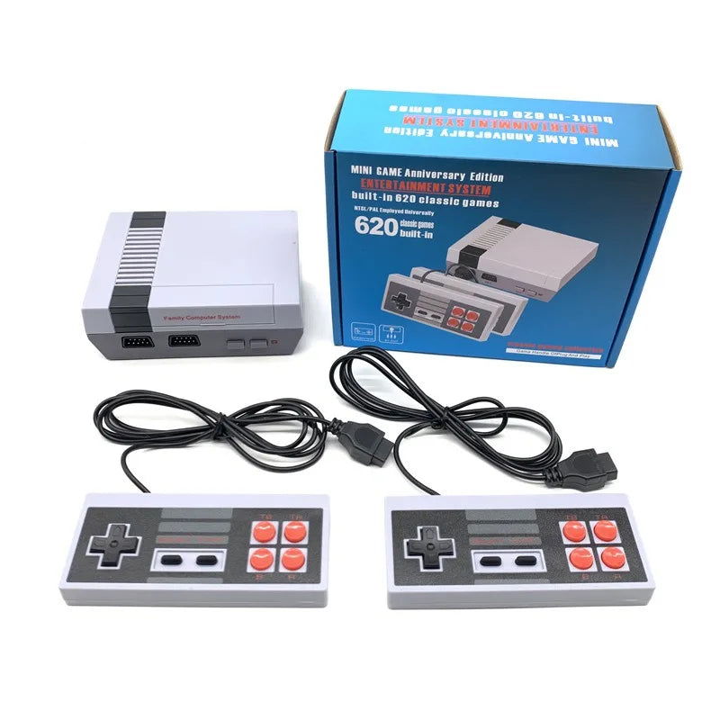 Family Recreation Video Game Console Mini TV Handheld AV Output Retro Built-in 620 Classic Games Dual Gamepad Gaming Player - Slobuy
