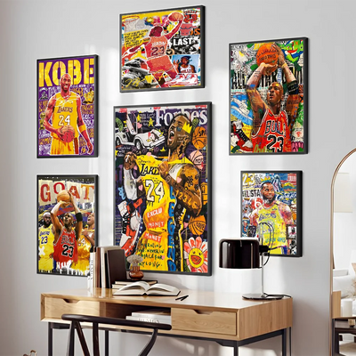Famous Basketball Player Celebrities Poster Good Prints and Posters Waterproof Paper Coffee House Bar Posters Wall Stickers - Slobuy
