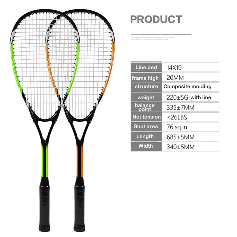 Fangcan Professional Squash Racket Racquet Aluminum With Carbon Fiber Material For Squash Sport Training Beginner With Carry Bag - Slobuy