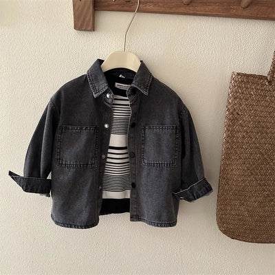 Fashion Baby Girl Boy Jean Shirt Jacket Infant Toddler Kid Denim Blouses Long Sleeve Spring Autumn Outfit Baby Clothes 1-10Y - Slobuy