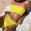 Fashion Bikini Textured Swimwear Women 2024 High Cut Swimsuit Women Bathing Suits Solid Brazilian Bikinis Set - Slobuy