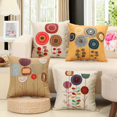 Fashion Cotton Linen Flower Pattern Throw Pillow Case Cushion Cover Seat Car Home Decor Sofa Bed Decorative Pillowcase Cojines - Slobuy