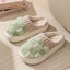 Fashion Couple Winter Toe Wrap Warm Plaid Cotton Slippers Thick Soft Sole Slides Men Women Indoor Floor Flat Home Non-slip Shoes - Slobuy