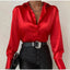 Fashion Elegant Satin Blouse Long Sleeve Solid Color Silk Shirt Casual Blue Tops Vintage Office Women Clothes Blusas Mujer 22717 - Slobuy