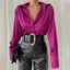 Fashion Elegant Satin Blouse Long Sleeve Solid Color Silk Shirt Casual Blue Tops Vintage Office Women Clothes Blusas Mujer 22717 - Slobuy