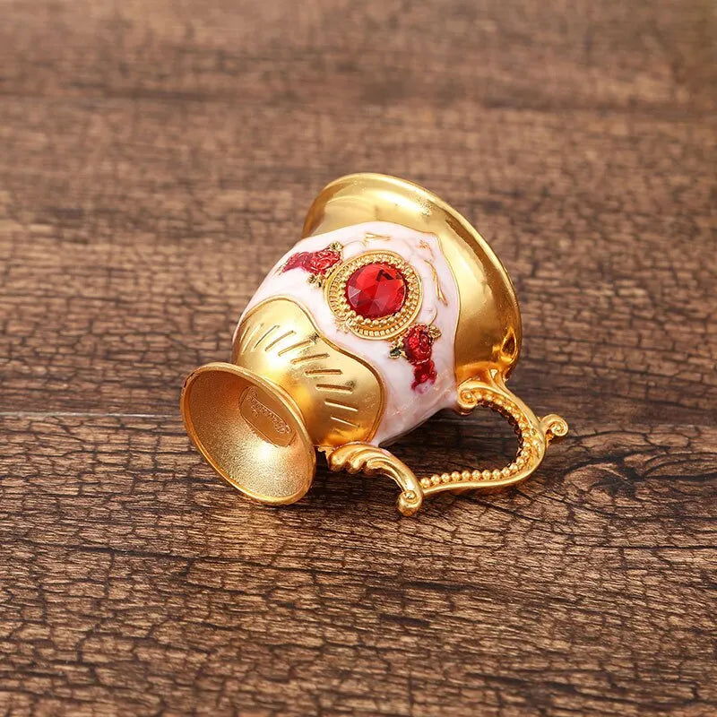 Fashion Europe and The United States Style Creative Home Metal White Wine Cup Alloy Pattern Gems Decorated Classical Wine Sets - Slobuy