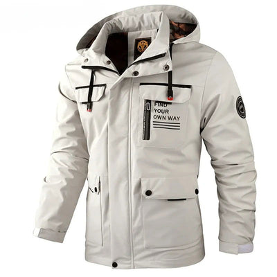 Fashion Men's Casual Windbreaker Jackets Hooded Jacket Man Waterproof Outdoor Soft Shell Winter Coat Clothing Warm Plus Size - Slobuy