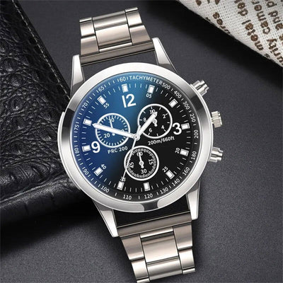 Fashion Mens Stainless Steel Watches Luxury Quartz Wristwatch Clock Men Business Casual Watch Relogio Masculino - Slobuy