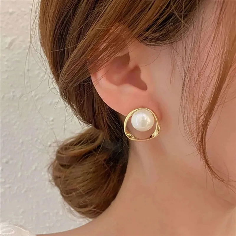 Fashion Punk Irregular Liquid Earrings Hip-Hop Personality Metal Hollow Earrings Clip Girls Party Jewelry Gifts Y2K Accessories - Slobuy