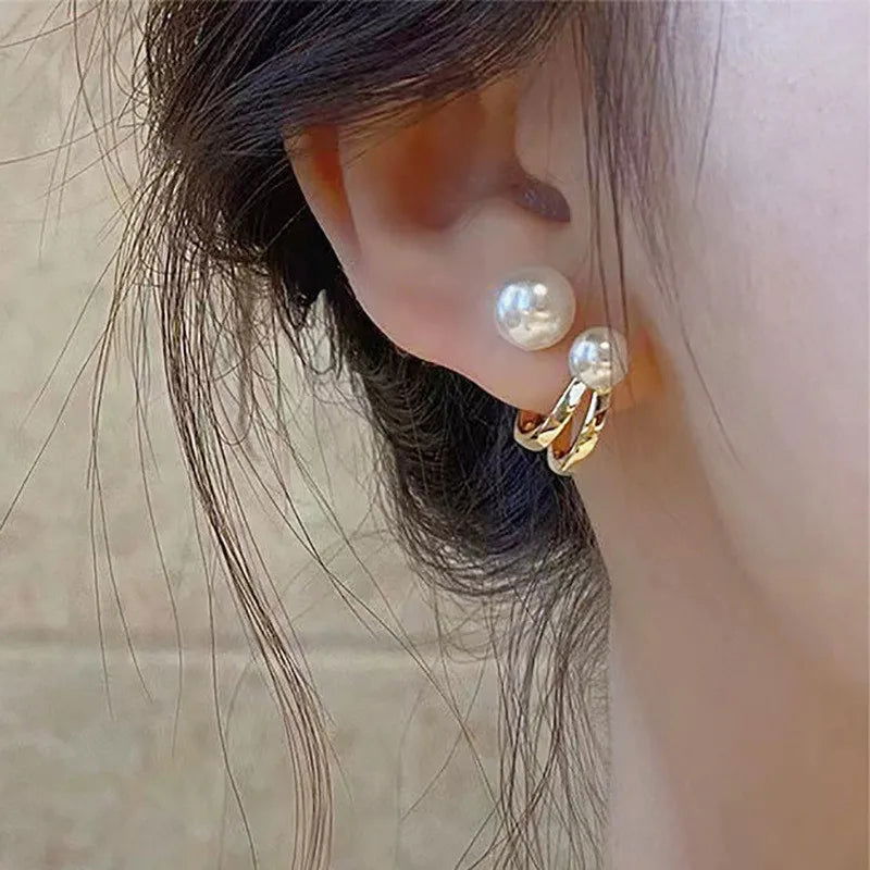 Fashion Punk Irregular Liquid Earrings Hip-Hop Personality Metal Hollow Earrings Clip Girls Party Jewelry Gifts Y2K Accessories - Slobuy
