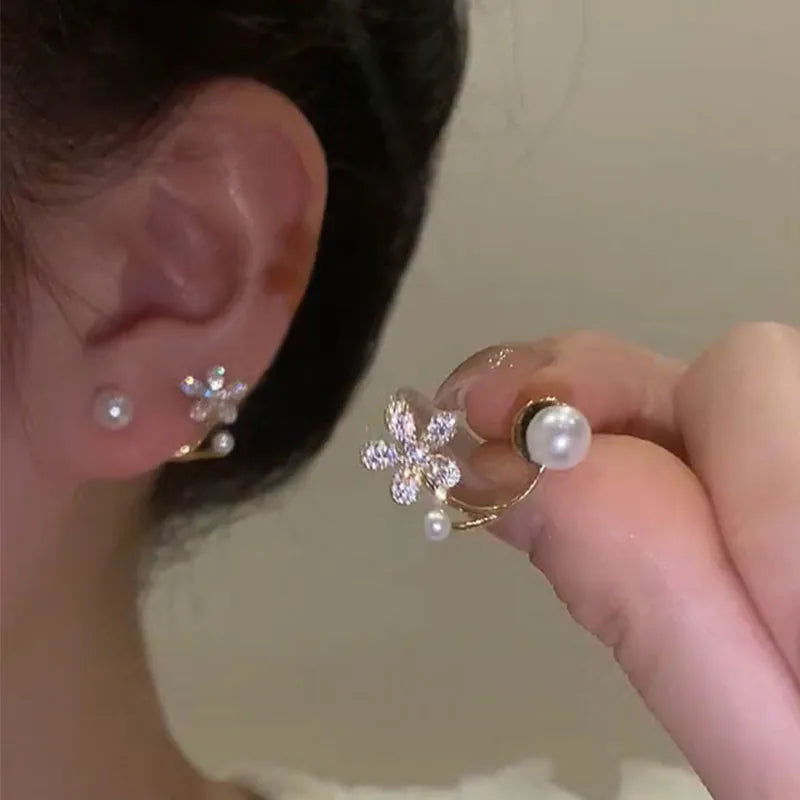 Fashion Punk Irregular Liquid Earrings Hip-Hop Personality Metal Hollow Earrings Clip Girls Party Jewelry Gifts Y2K Accessories - Slobuy