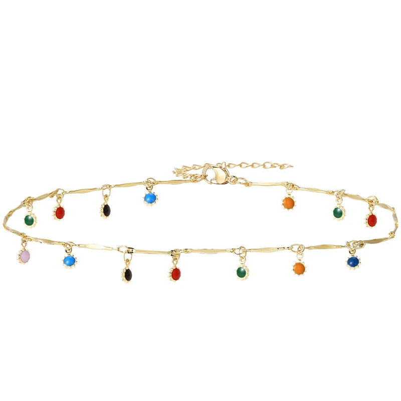 Fashion Simple Candy Color Tassel Necklace for Women Aesthetic All-match Pendant Jewelry Choker Neck Accessories Gift Chain - Slobuy