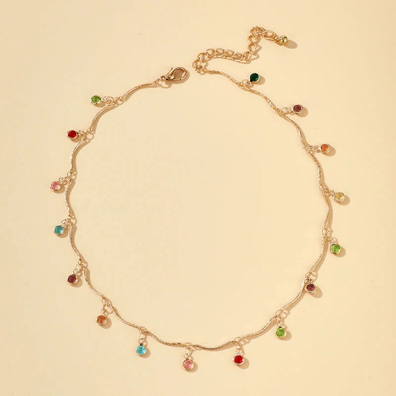 Fashion Simple Candy Color Tassel Necklace for Women Aesthetic All-match Pendant Jewelry Choker Neck Accessories Gift Chain - Slobuy