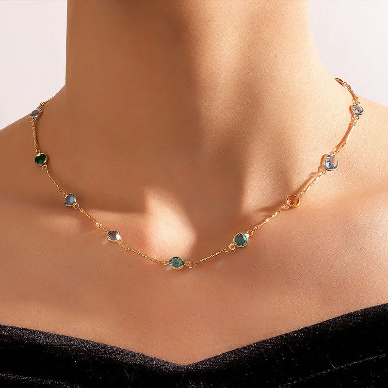 Fashion Simple Candy Color Tassel Necklace for Women Aesthetic All-match Pendant Jewelry Choker Neck Accessories Gift Chain - Slobuy