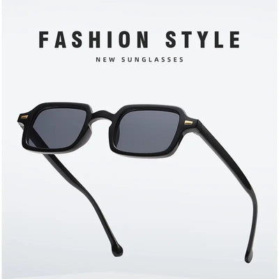Fashion Square Sunglasses Women Retro Rivets Decoration Gradient Shades UV400 Men Leopard Blue Sun Glasses - Slobuy