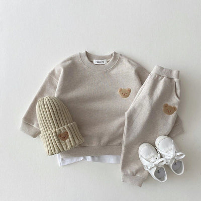 Fashion Toddler Baby Boys Girl Fall Clothes Sets Baby Girl Clothing Set Kids Sports Bear Sweatshirt Pants 2Pcs Suits Outfits - Slobuy