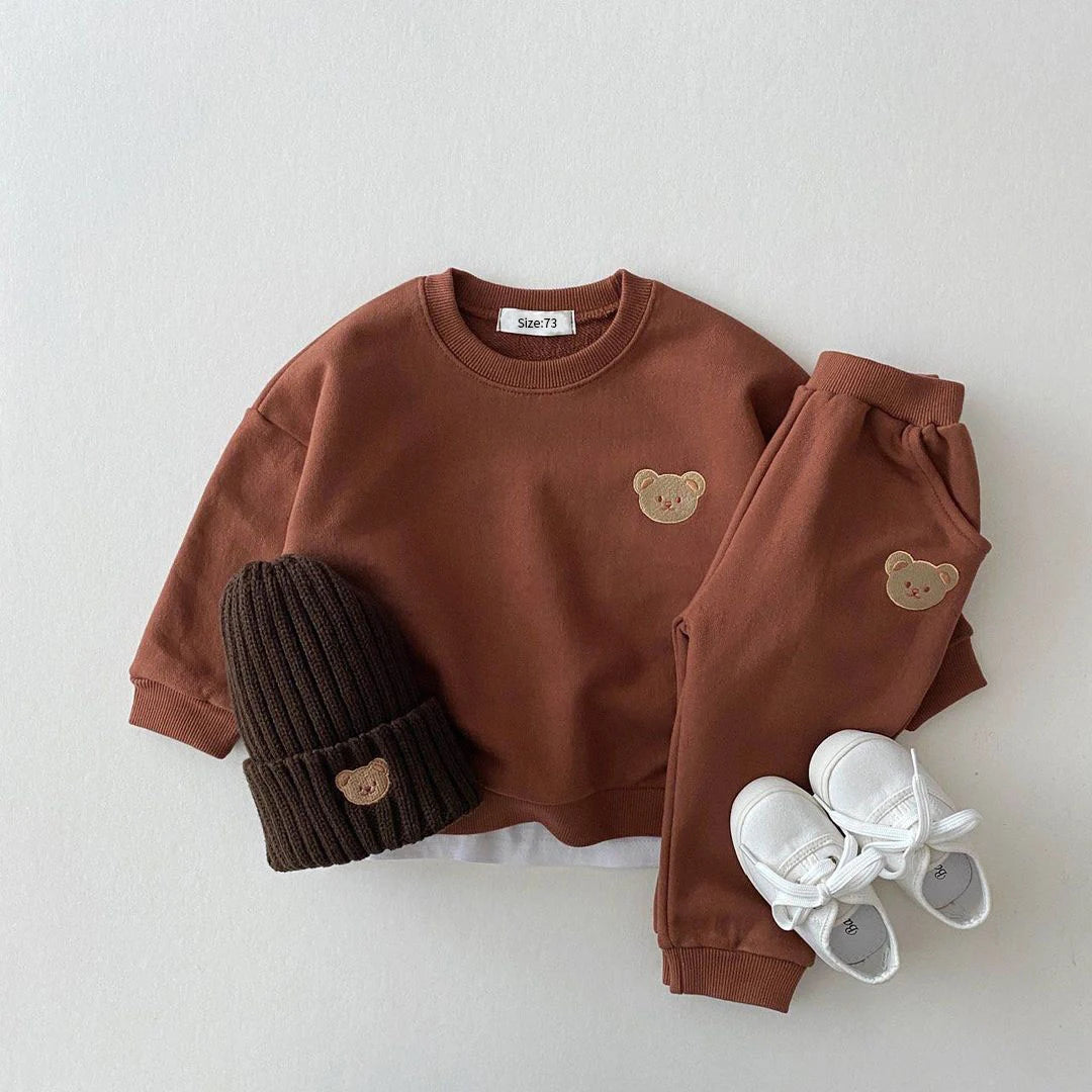 Fashion Toddler Baby Boys Girl Fall Clothes Sets Baby Girl Clothing Set Kids Sports Bear Sweatshirt Pants 2Pcs Suits Outfits - Slobuy