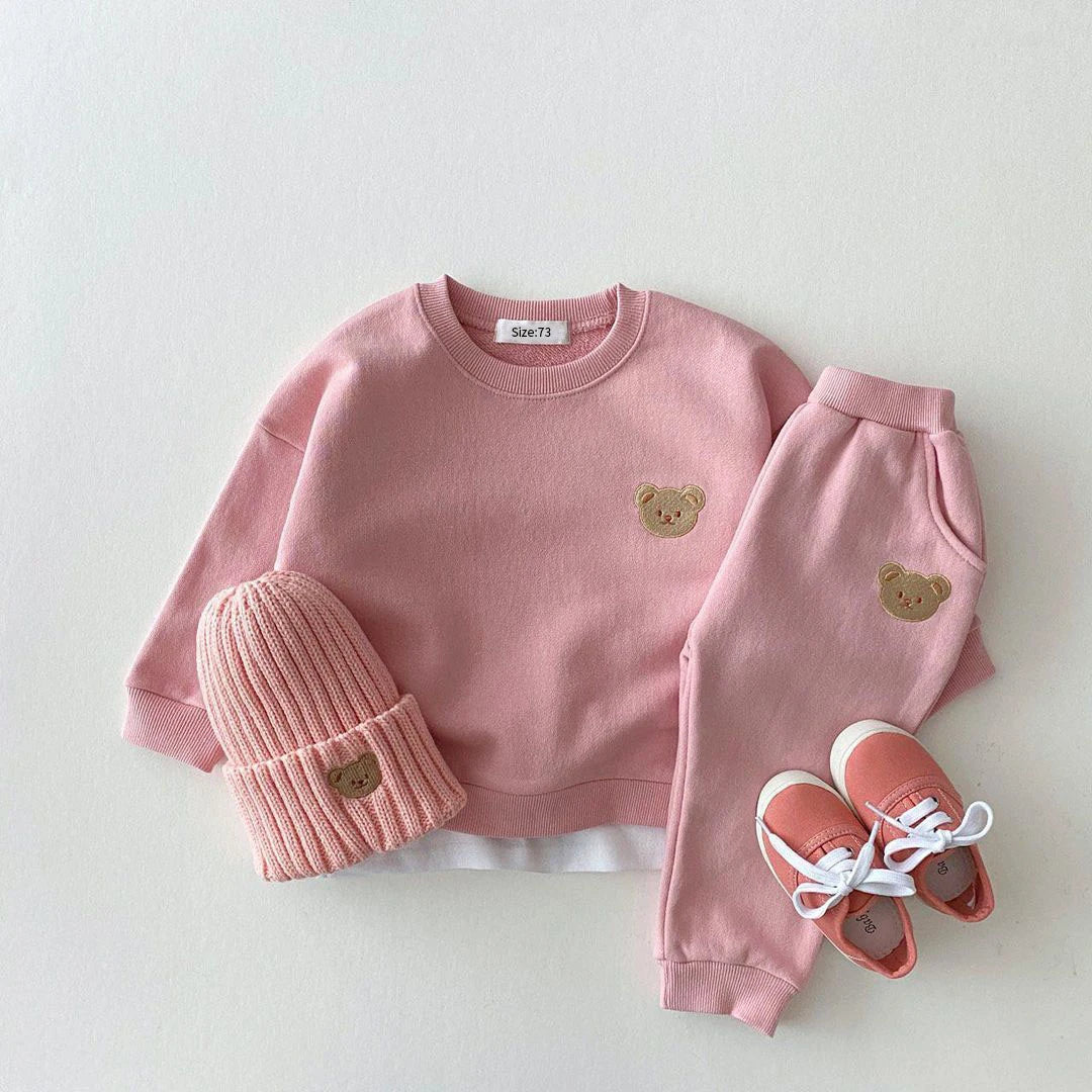 Fashion Toddler Baby Boys Girl Fall Clothes Sets Baby Girl Clothing Set Kids Sports Bear Sweatshirt Pants 2Pcs Suits Outfits - Slobuy