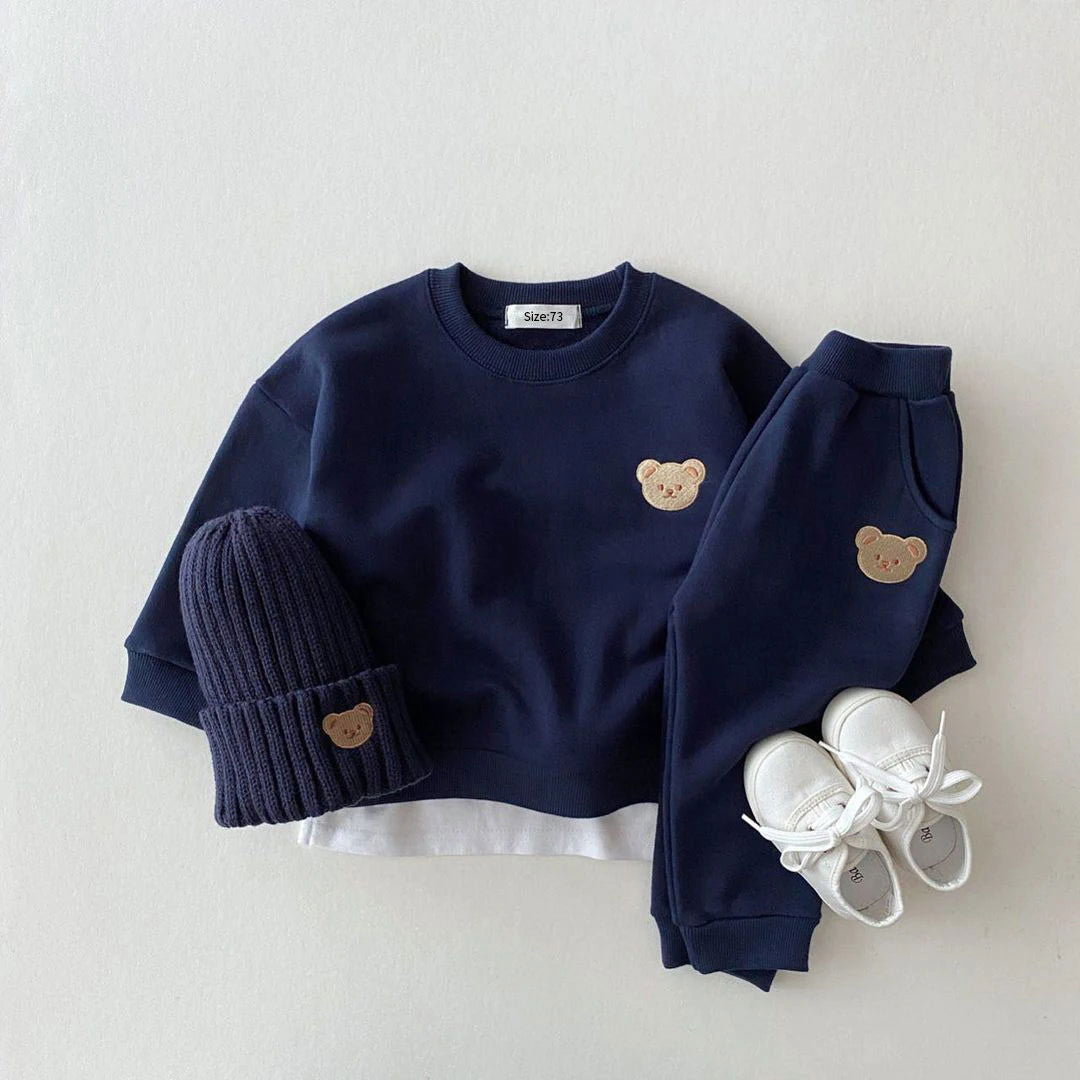 Fashion Toddler Baby Boys Girl Fall Clothes Sets Baby Girl Clothing Set Kids Sports Bear Sweatshirt Pants 2Pcs Suits Outfits - Slobuy