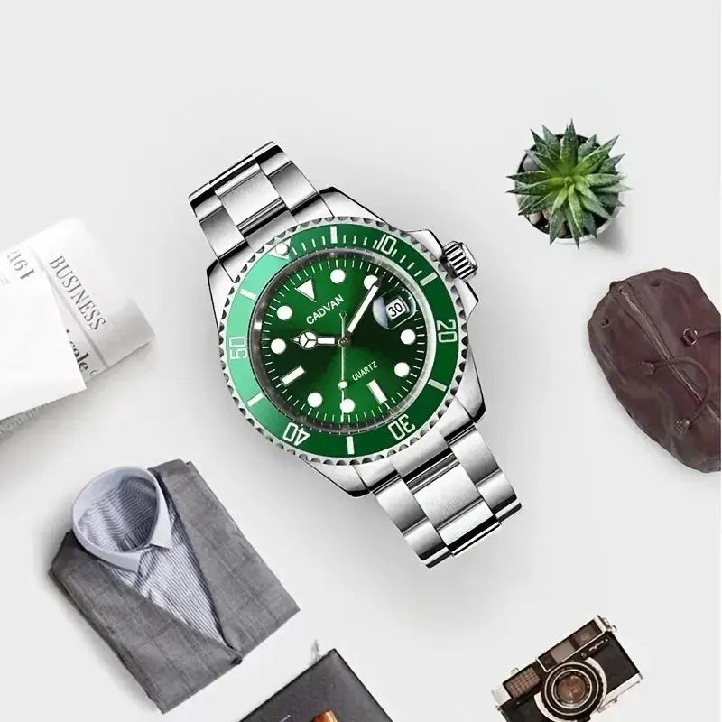 Fashion Watch Casual Clock Montre Homme Business Men Quartz Watch Calendar Green Water Wok Ghost Sport Men Wristwatch - Slobuy