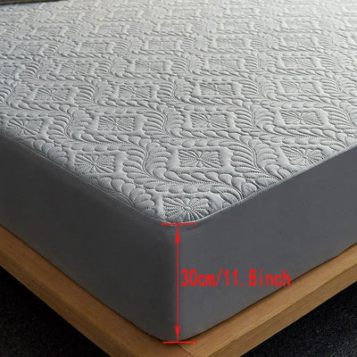 Fashion Waterproof Mattress Cover Quilted Fitted Sheet 140*200 160*200 Mattress Protector Solid Color Bed Cover NO Pillowcase - Slobuy
