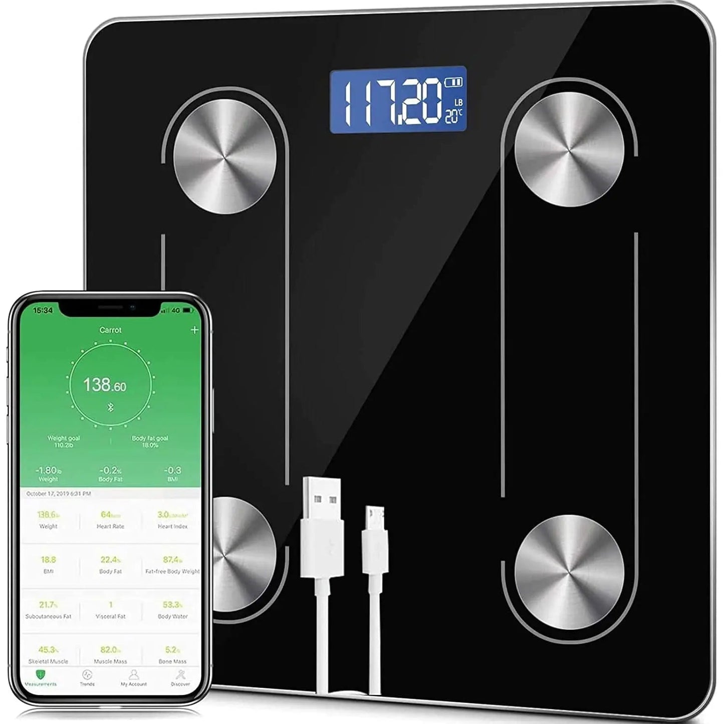 Fashion Weight Scale Bluetooth Body Fat Accurate Mobile Phone Analyzer App BMI Smart Electronic Analyzer For Bathroom - Slobuy