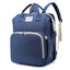Fashionable Mommy Bag Folding Baby Bed Mother Large Capacity Portable Milk Bottle Diaper Double Shoulder Mom's Bag - Slobuy
