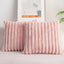Faux Rabbit Fur Square Cushion Cover Big Thick Striped Super Soft Solid Color Pillow Cover 45x45cm Sofa Decor Cushion Cover - Slobuy