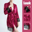 Female Sleepwear Lace Patchwork Long Bathrobes Ladies Nightgown Soft Silk Dressing Gown Bathrobe For Women - Slobuy