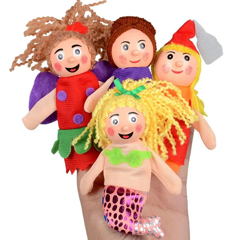 Finger Puppets Set Baby 10 pcs Animals Plush Doll Hand Cartoon  Family Hand Puppet Cloth theater Educational Toys for Kids Gifts - Slobuy