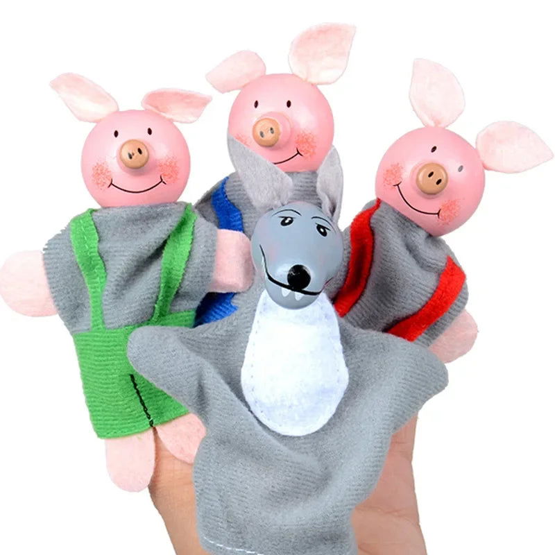 Finger Puppets Set Baby 10 pcs Animals Plush Doll Hand Cartoon  Family Hand Puppet Cloth theater Educational Toys for Kids Gifts - Slobuy