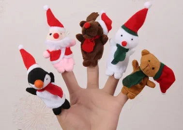 Finger Puppets Set Baby 10 pcs Animals Plush Doll Hand Cartoon  Family Hand Puppet Cloth theater Educational Toys for Kids Gifts - Slobuy