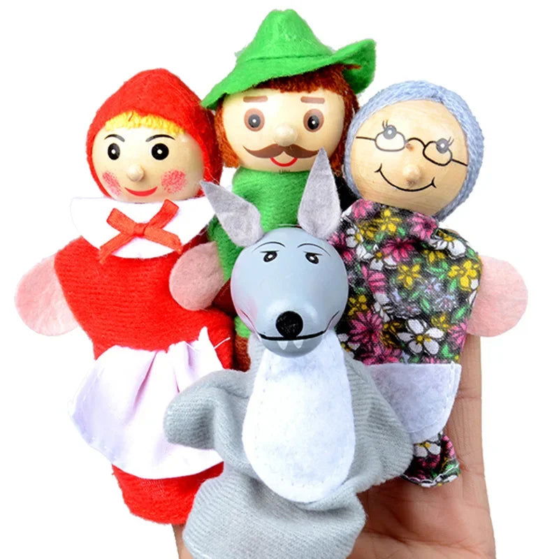 Finger Puppets Set Baby 10 pcs Animals Plush Doll Hand Cartoon  Family Hand Puppet Cloth theater Educational Toys for Kids Gifts - Slobuy